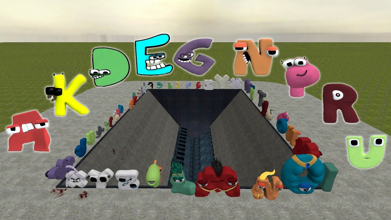 DESTROY ALL 3D ALPHABET LORE FAMILY SPARTAN KICKING in GIANT SHREDDER Garry's Mod