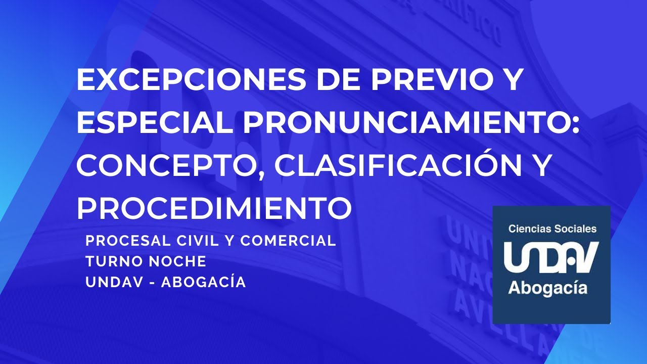Excepciones de previo y especial pronunciamiento - YouTube