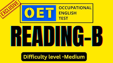 OET reading part B sample for nurses |  OET 2.0 Online Classroom