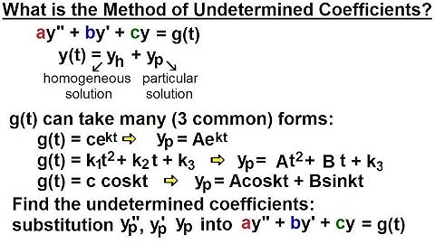 Differential Equation - 2nd Order (39 of 54) Method of Undetermined Coefficient