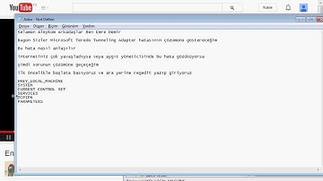 Microsoft Teredo Tunneling Adapter Çalışmıyor Çözüm%100