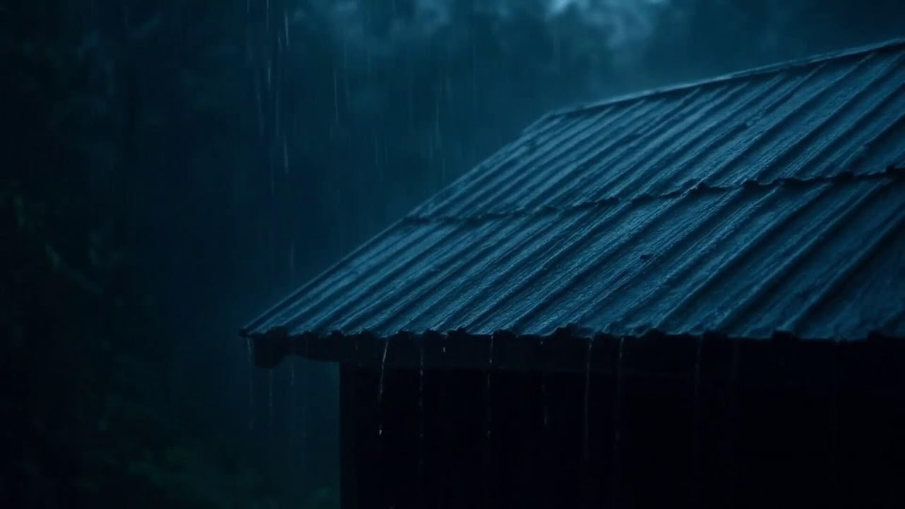 Heavy Rain on Metal Roof White Noise for Anxiety Relief UHD 3