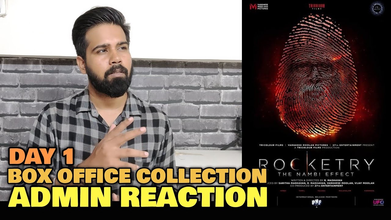 Rocketry The Nambi Effect BOX OFFICE COLLECTION | Day 1 | Admin REACTION |  R Madhvan, SRK, Suriya