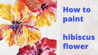 Chill & Paint: How to paint charming radiant hibiscus flower ! - fresh & easy - watercolour !  4K screenshot 4