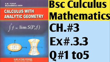 Bsc culculus chapter 3 Exercise 3.3 Questions 1 to5||