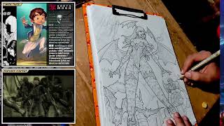 Morrigan - 6 - BG lineart