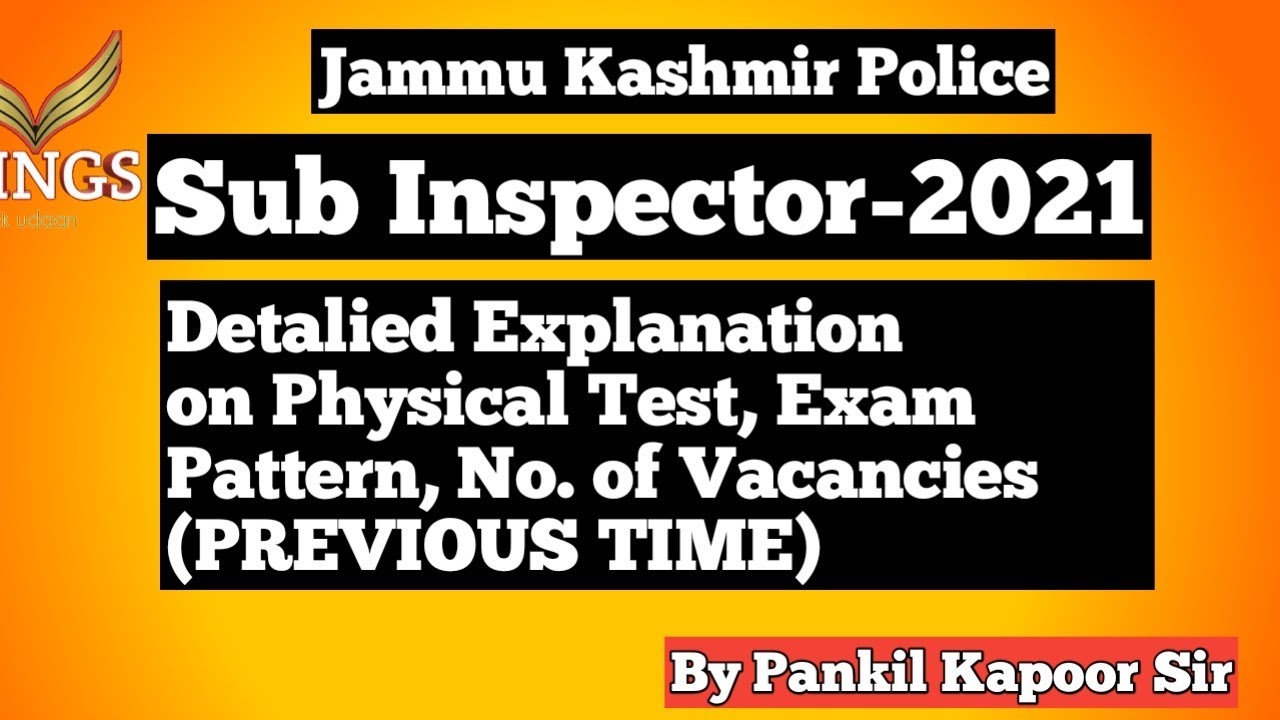 Jkp Test Pattern JKP Sub Inspector-2017 Detailed Explanation about Physical Test, No. of ...