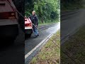 Tail of the Dragon Miata Na ran off the road! being pulled out. Lucky!!