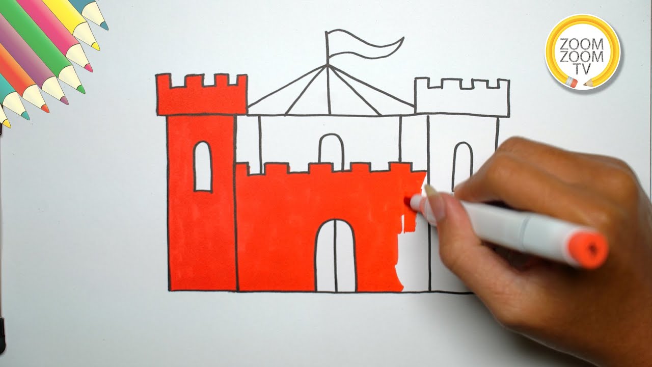 Hướng Dẫn Cách Vẽ Lâu Đài Cổ Tích - How To Draw Princess Castle | Zoom Zoom  Tv - Youtube