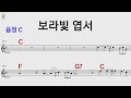 보라빛 엽서 C 미스터 트롯 임영웅 /통기타.오카리나.하모니카악보영상