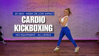 20 Min Cardio Kickboxing Cardio Workout  No Equipment