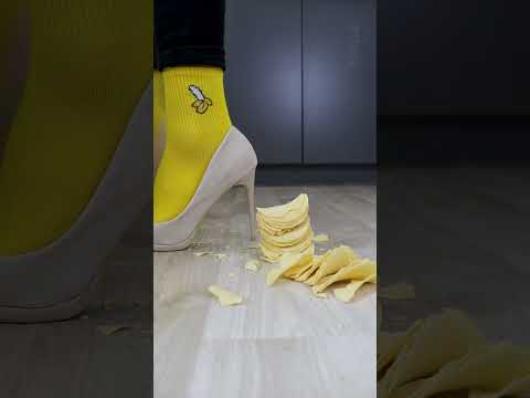Experiment High Heels vs Pringles & Slime | Crushing Crunchy & Soft Things by Shoes! #shorts