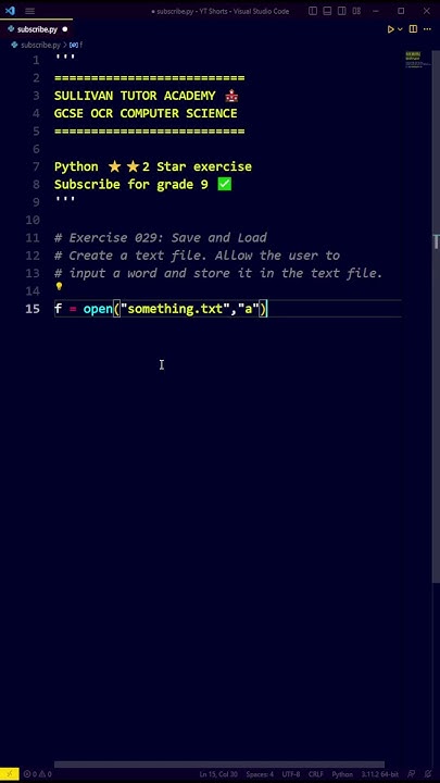 EASY WAY TO SAVE TEXT FILES - Python GCSE (Beginner) - YouTube
