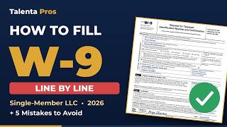 How to Fill Out Form W-9 (2026) – Line-by-Line Practical Example | Single-Member LLC