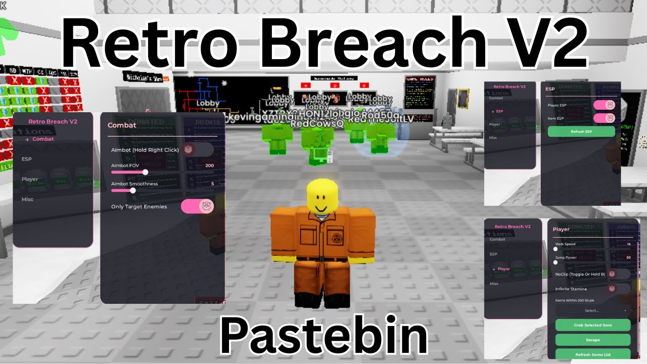 SCP retroBreach V2 (Description, Pastebin, alot of stuff added into the script)