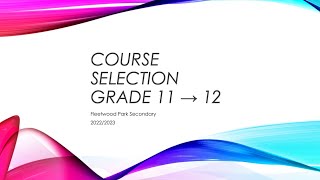 FPSS Future Grade 12 Course Selection Video