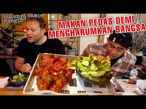 LOMBA MAKAN AYAM TERPEDAS DI EROPA LAWAN BULE!!