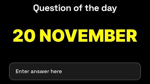 Dropee Question of the day 20 November | Dropee Question of the day Today | #dropee |