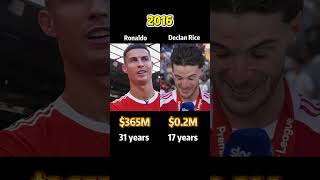 Comparison of the net worth between Ronaldo and Declan Rice #networth