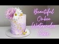BEAUTIFUL Ombre Watercolor Cake | Cake Decorating Tutorial
