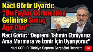 Naci GÖRÜR: Türkiye Deprem Gerçeğini Hatırlattı