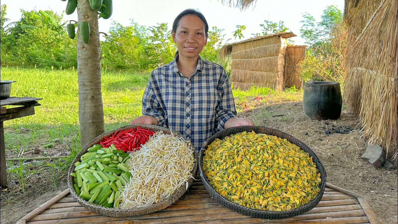 ទៅបេះផ្កាស្នោធ្វើជ្រក់ហូបត្រីអាំង Chhom Sreypach