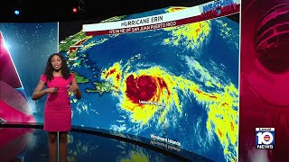 Category 5 Hurricane Erin moves westward, northern Leeward Islands feel outer bands