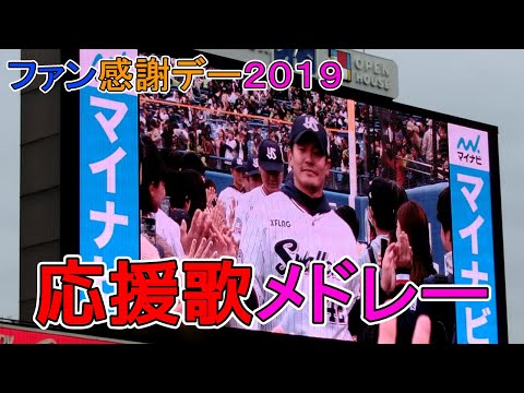 燕軍団応援歌メドレー☆【ヤクルトスワローズ ファン感謝デー 2019】歌詞入り