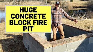 #18 Build A Large Square Fire Pit With Concrete Block
