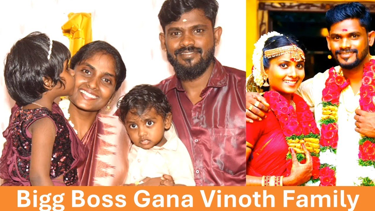 Bigg Boss Gana Vinoth Latest Cute Family | Wife, Daughter, Son | Gana Vinoth Family