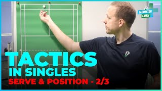 Celebrity Badminton tactics for beginners - Singles serve and position 2/3 Wealth
