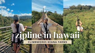 ZIPLINE TOUR OAHU, HAWAII | CLIMB WORKS KEANA FARMS IN NORTH SHORE