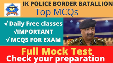JKP Border Battalion Written Exam 2022||Full Mock Test |||