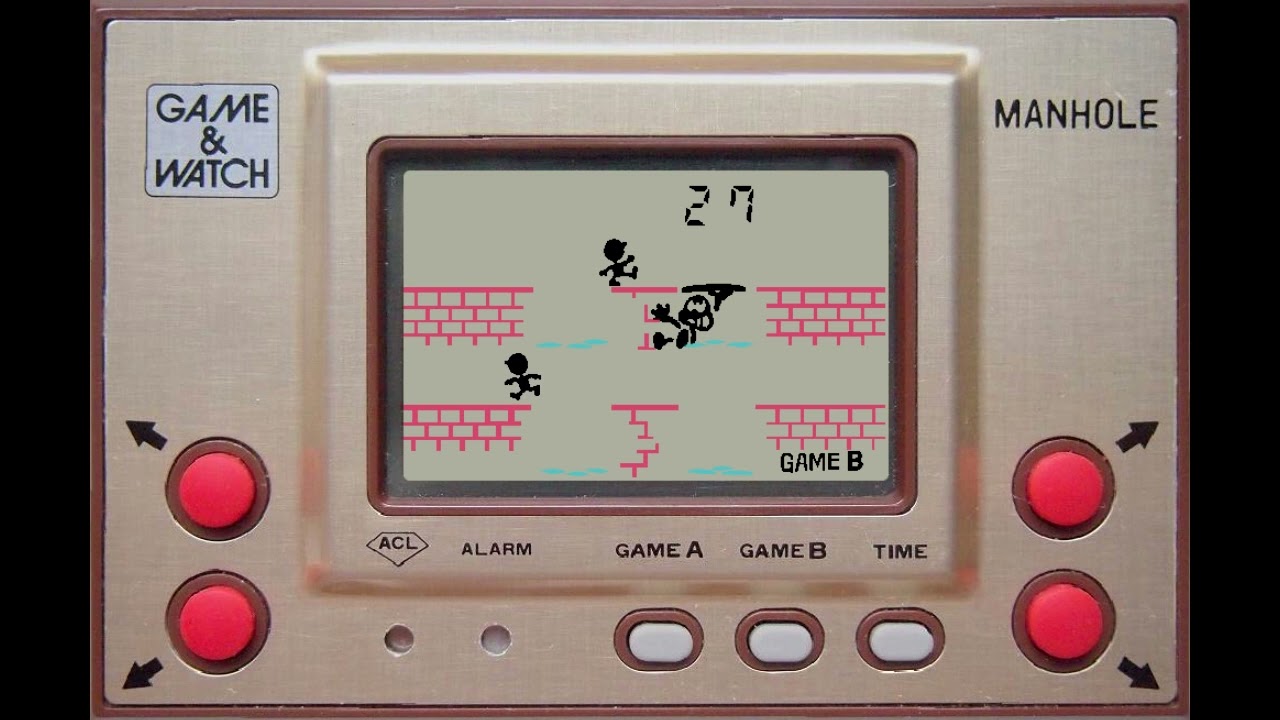 LCD MANHOLE Game Watch Gold Boxed MH-06 Tested Nintendo 【激レア