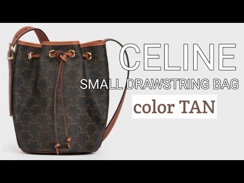 celine small drawstring bag in triomphe canvas