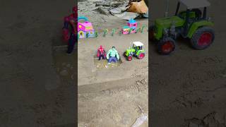Hulk driving tractor after crash Spiderman#hulk
