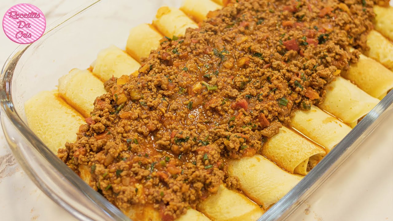 PANQUECA SIMPLES E PERFEITA DE CARNE MOÍDA | MASSA PERFEITA ! NUNCA MAIS ERRE SUAS PANQUECAS 😍 CRIS