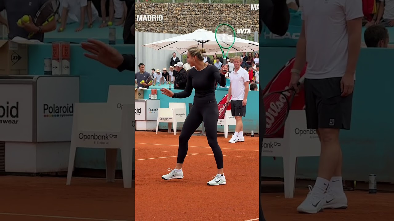 Throwback: 2026 Madrid. Aryna Sabalenka & the crowd had some fun during a practice session💃 #tennis