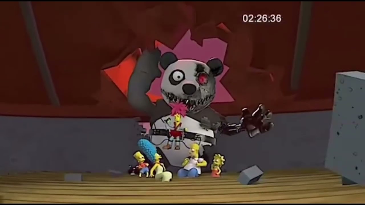 The simpsons ride screen from Minecraft