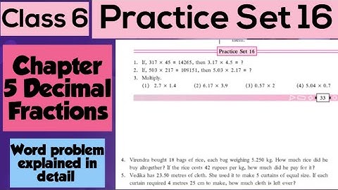 Practice set 16 Class 6 Chapter 5 Decimal Fractions Maharashtra Board