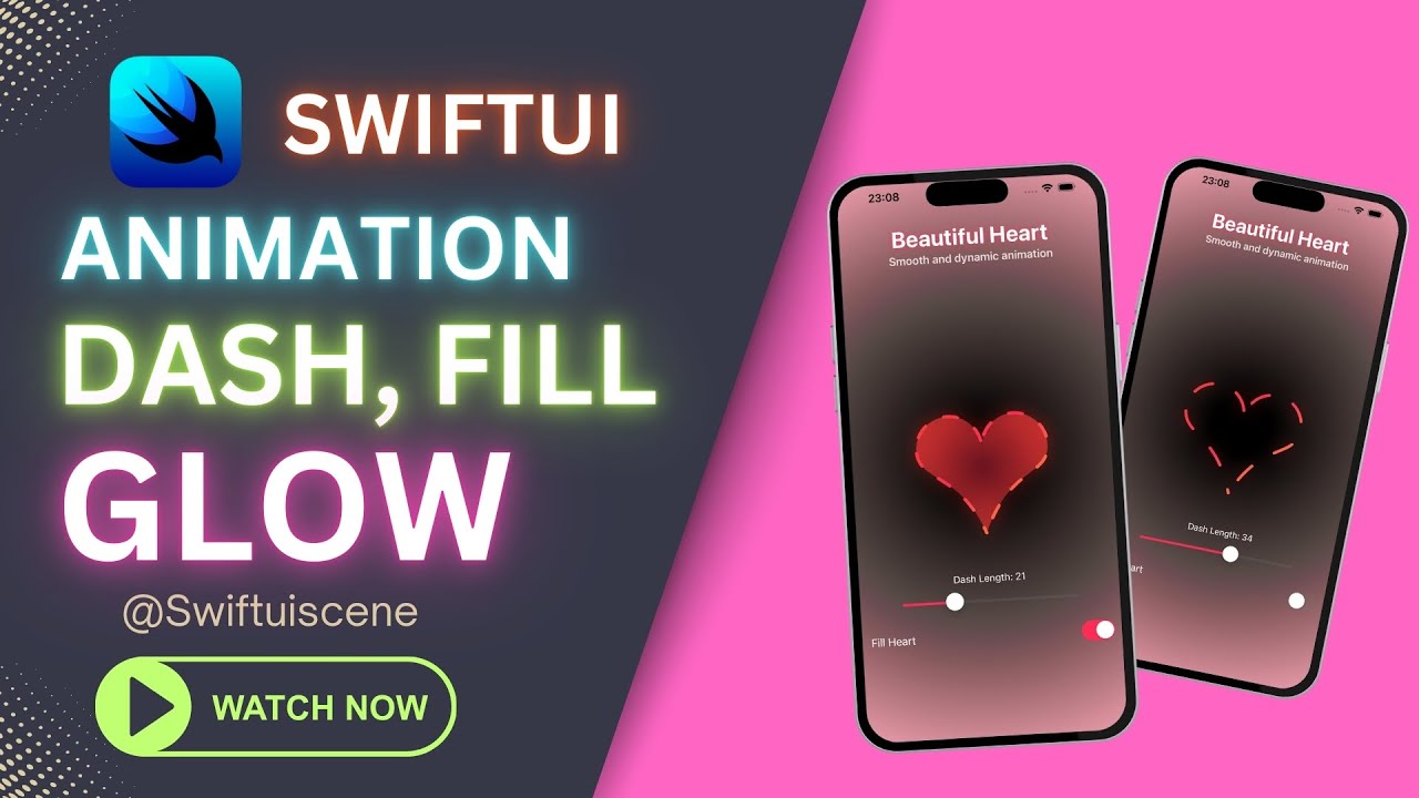 💖 Динамическая анимация сердца: тире, заливка и свечение в SwiftUI 🌈