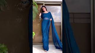 Blue Saree Styling Ideas  Best blue Saree Makeup Look  Amazing blue Saree Styling