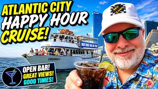 🟡 OPEN BAR on the Water! 🍹 Atlantic City Happy Hour Sunset Cruise Review | Worth The Money?