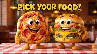 What Should We Order? Fun Food Song For Kids Learn Pizza, Burger, Hot Dog Ice Cream