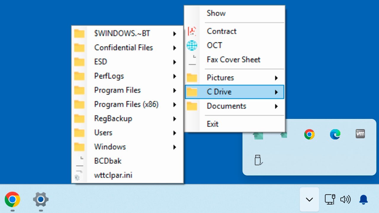 Add Commonly Used Files, Folders and Websites to the System Tray for ...
