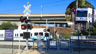 *New Signals* VTA 988 Train- Ohlone-Chynoweth Station North Pedestrian Railroad Crossing San Jose CA