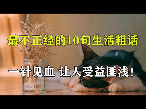 佛曰：最不正经的10句生活粗话：非常一针见血，又让人受益匪浅！