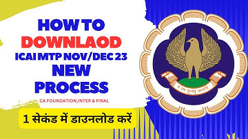How To Download ICAI MTP Nov/Dec 2023 Exam New process | ICAI Mock test paper kaise Download kare