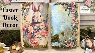 DIY Easter Book Decor using Redesign & LaBlanche Moulds | Spring Thrift Flip | How to Decoupage