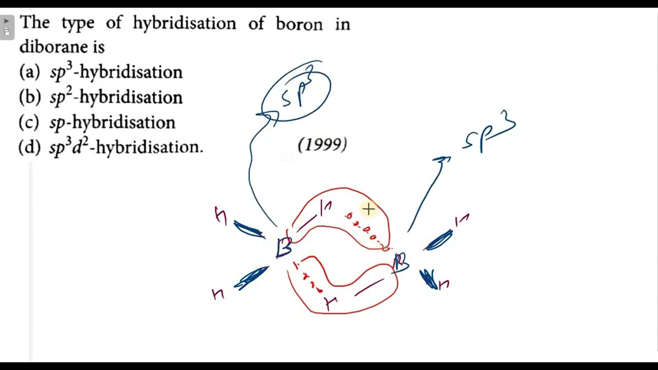 The type of hybridisation of boron in diborane is: